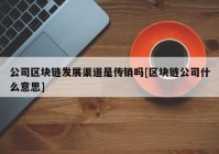 公司区块链发展渠道是传销吗[区块链公司什么意思]